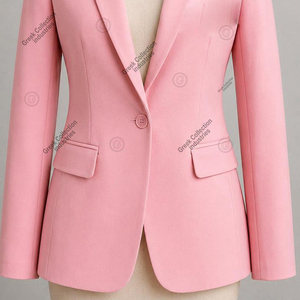Personnalisé | ALPHA |   Blazer Sorority AKA pour femmes, vêtements grecs de sororité, blazer rose léger avec logo brodé, manteaux décontractés - Product Image 5