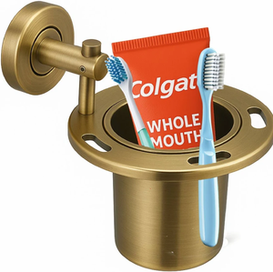 Indian Made Metal Customized Toothbrush <b>Holder</b> Stand Suction Cup for Bathroom Storage <b>Toothpaste</b> Razor <b>Holder</b> Wholesale Factory - Product Image 4