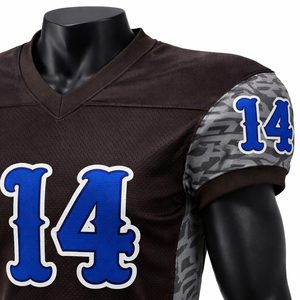 Men Custom American Football Jersey Breathable <b>Mesh</b> V Neck Team Uniform Camo <b>Short</b> Sleeve Printed Sublimation OEM - Product Image 6