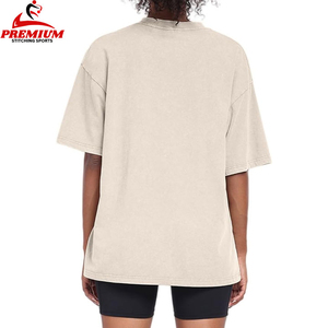เสื้อยืดคอตตอนทรงโอเวอร์ไซส์สำหรับผู้หญิง ตะเข็บพรีเมียม ทรงหลวม สีพื้น ผ้าเจอร์ซีย์ระบายอากาศได้ดี ใส่ได้ทุกฤดู - Product Image 3