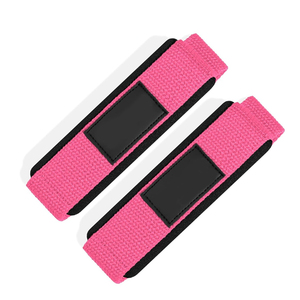 Sangles de levage en nylon rose avec fermeture Velcro réglables pour la musculation en salle de sport, unisexe, extensibilité modérée, design respirant - Product Image 2