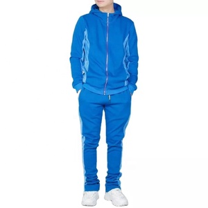 Latest Design <b>Plain</b> <b>Tracksuits</b> Men Zipper Hoodie With Stacked Pant Two Piece Set Winter Sets Stack Suit - Product Image 1