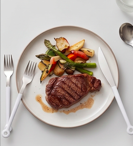 Minimalist Flatware Set With <b>Plastic</b> Handles High <b>Mirror</b> Polish Dishwasher Safe For Catering Use And Kitchen Use - Product Image 4
