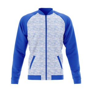 <b>Men's</b> <b>Blue</b> Striped Varsity Jacket Full Zip Sporty Style Regular Fit Autumn Wear Quick Dry Breathable Polyester Material - Product Image 4