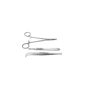 Azicon's 13 Pcs Basic Minor Surgery Set with Box Stainless Steel Scalpel Forceps Scissors <b>Needle</b> Holder Sterilization <b>Case</b> - Product Image 6