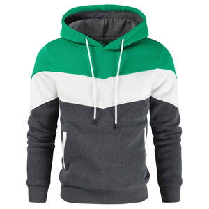 Sweat-shirt à capuche pour homme, coupe classique, tricoté, décontracté, pour l'automne, avec poche, vert, gris, noir - Product Image 5