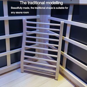 Schienale per Sauna in Legno di Hemlock a Forma di Bastone Rotondo per Comfort e Relax - Product Image 2