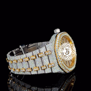 Reloj de pulsera de la mejor calidad con diamantes incrustados en plata y oro, estilo brillante, caja de acero inoxidable duradera para eventos, regalos para mí. - Product Image 2