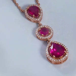 Super September Hot Sale Rose Gold Plated 925 Sterling <b>Silver</b> Floral <b>Necklace</b> <b>and</b> <b>Earrings</b> Jewelry <b>Set</b> for Women - Product Image 5