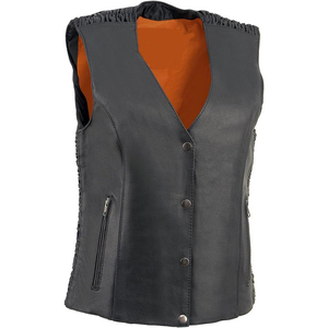 Chaleco de Motociclista Impermeable de Mezclilla Clásico Premium para Mujer Samroz Sports, con Estampado de Leopardo, Relleno de Algodón y Bordado Artístico - Product Image 1