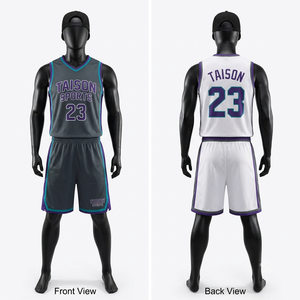 Uniforme de basketball unisexe personnalisé sans manches, 160g, respirant, anti-UV, séchage rapide, maille polyester, rouge et noir avec panneaux latéraux - Product Image 1