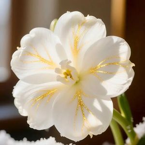 Scopri magica vena d'oro giacinto sinfonia petali bianchi scintillanti venature dorate per vari cortili grande regalo per gli anziani - Product Image 3