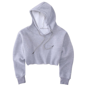 เสื้อฮู้ดครอปท็อปผู้หญิง ผ้าฟลีซ แขนยาว สไตล์ลำลอง สตรีทแวร์ ใส่สบาย ทรงหลวม แฟชั่น - Product Image 1