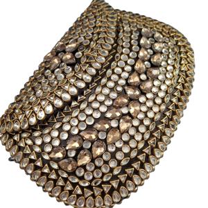 Bolso de mano tipo clutch de noche para mujer, estilo indio, con mosaico Kundan, bolsos clutch Kundan vs bolso con diseño Polki - Product Image 1