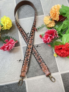 Nuevo diseñador de mano Tooled Bolsos de cuero Cinturones Colección occidental de elegantes cinturones hechos a mano Color marrón - Product Image 4