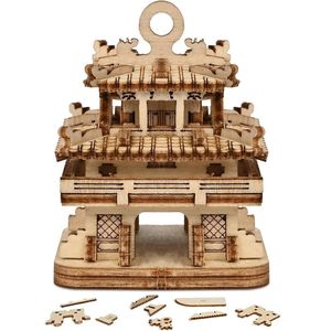 Puzzle 3D in Legno 86 Pezzi, Kit Modello Fai-da-Te Torre a Nuvola, Kit di Costruzione Architettura Cinese per Adulti, Decorazione da Scrivania Senza Colla o Chiodi - Product Image 1