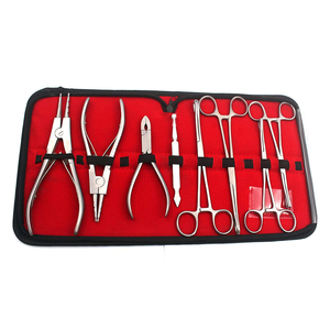 Kit d'outils professionnels de perçage corporel 8 pièces en acier inoxydable allemand, étanche, pour maquillage permanent, pinces pour oreilles, nez et mamelons - Product Image 2