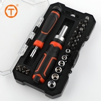 Jeu de tournevis à cliquet multifonctionnel 31 en 1 Kit d'outils de réparation professionnels pour la maison Embouts de tournevis