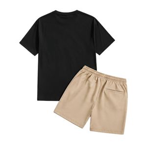 Premium Quality Men T-Shirt and Shorts <b>Set</b> Casual Summer Two Piece Beach Wear Cotton Breathable Graphic Streetwear <b>Sets</b> - Product Image 2