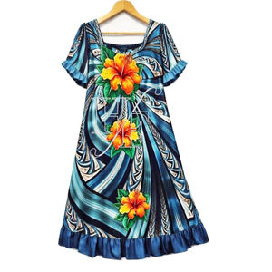 Vestidos Casuales Estilo Tribal Polinesio, Vestido Puletasi Samoano, Vestido Mumu - Product Image 5