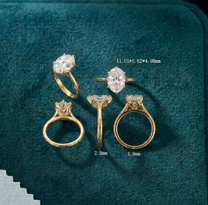 Anillo de Compromiso Clásico con Diamantes Jay Balaji de 3 Quilates, Chapado en Oro de 9K, con Diamante Ovalado Certificado y Engaste de Garras - Product Image 3