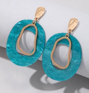 Polish Finished Epoxy Resin Ethnic Christian Women's Drop Earring Custom Micro Insert Party Event Festive Trendy Fashion - Product Image 3