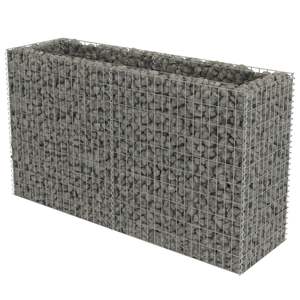 Fioriera Rialzata in Gabion in Acciaio Zincato Argento 70.9x19.7x39.4 pollici per Vasi e Fioriere - Product Image 2