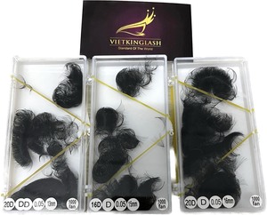 Extensiones de Pestañas Pre-fabricadas de Pelo Sintético Hechas a Mano, Volumen 10D-20D, Mega Naturales, Largas, Estrechas, Negras Mate, Suaves y de Alta Calidad - Product Image 6