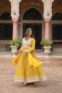 Salwar Kameez de créateur très demandé, léger, en tissu Faux Georgette, avec écharpe, pour femmes, modèle spécial, authentique et sain, avec photos réelles attachées - Product Image 2