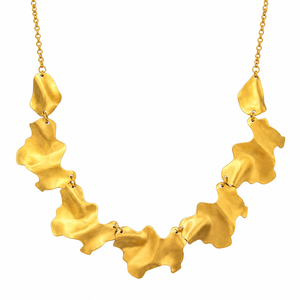 Collier bib en laiton doré antique, maille géométrique foncée avec bordure en chaîne épaisse, bijoux audacieux pour la vente en gros - Product Image 2