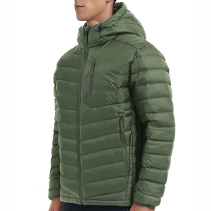 Chaqueta de Plumón para Hombre, Invierno 2026, Precio al por Mayor, Tejido Transpirable, Color Verde Sólido, Corte Regular, Estilo con Cierre, para Actividades al Aire Libre - Product Image 2