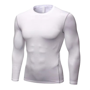 2026 Top Trendy New <b>Men's</b> White Long Sleeve Rash Guard Quick Dry Polyester <b>Compression</b> <b>Shirt</b> <b>for</b> Adults - Product Image 1
