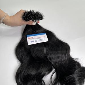 Prix de gros Extensions de cheveux noirs naturels ondulés Nano Ring 100% cheveux humains meilleure qualité facile à appliquer sans enchevêtrement grand en stock - Product Image 4