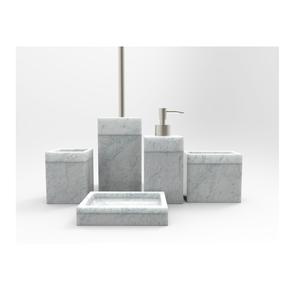 Ensemble de salle de bain élégant en marbre, conçu pour les maisons tendance, offrant un rangement fonctionnel et un équilibre visuel - Product Image 1