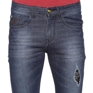 Shorts de Mezclilla para Hombre, Lavado Oscuro, con Rasgaduras en las Rodillas, Textura Desgastada, Corte Ajustado, Tejido Elástico y Duradero - Product Image 4