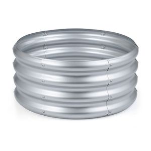 Fioriera Rotonda Rialzata in Acciaio Zincato 24x24x11.5 Pollici per Orto Esterno, Ideale per Verdure, Erbe Aromatiche e Fiori - Product Image 3