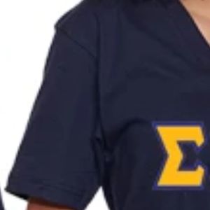 Camiseta con Cuello en V de la Hermandad Sigma Gamma Rho, Elegante Camiseta de Manga Corta con Letras Griegas para Mujer, Suave, Cómoda, Informal y a la Moda, Personalizable - Product Image 5