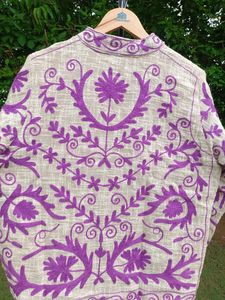 Premium Floral TNT Embroidery <b>Jacket</b> | Handmade Boutique Designer Outerwear for <b>Men</b> & Women with Intricate Artisan Craftsmanship - Product Image 5
