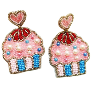 Pendientes Colgantes de Plata con Cuentas de Vidrio Bordadas en Forma de Flor, Inspirados en la Naturaleza, Hechos a Mano, Ecológicos y de Moda - Product Image 6