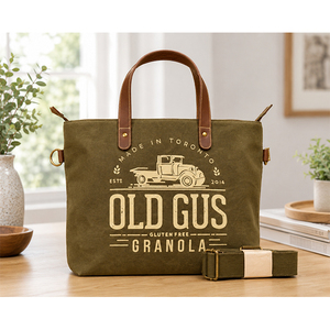 Waxed Canvas Shoulder <b>Bag</b> Leather Handle <b>Tote</b> Water Resistant Portable Handbag for Daily Commuting Vintage Style Canvas <b>Tote</b> <b>Bag</b> - Product Image 1