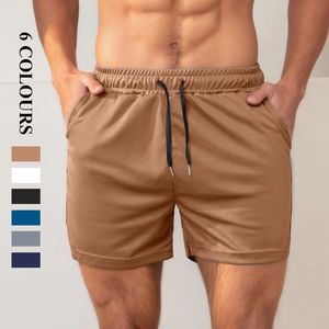 กางเกงขาสั้นกีฬาผู้ชาย ปี 2024 ระบายอากาศ แห้งเร็ว สีพื้น สำหรับวิ่งลำลอง ชายหาด ใส่สบาย ฤดูร้อน - Product Image 2