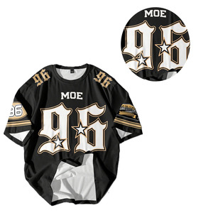 Maillot de football américain unisexe personnalisé en polyester à col rond, style Y2K, imprimé par transfert thermique, vente en gros, tendance streetwear - Product Image 3