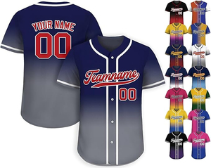 Maillot de baseball personnalisé, vente chaude, impression par sublimation dégradée, uniformes de baseball, vêtements pour hommes pas chers, maillot de softball - Product Image 5