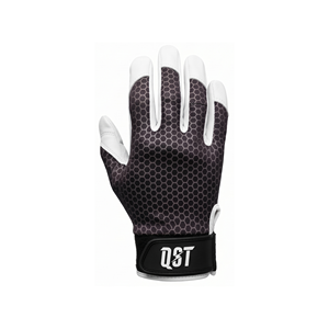 Gants de frappe de baseball avec imprimé hexagonal, paume en cuir, pour softball, avec sangle de poignet, logo personnalisé, fabricant OEM ODM - Product Image 3