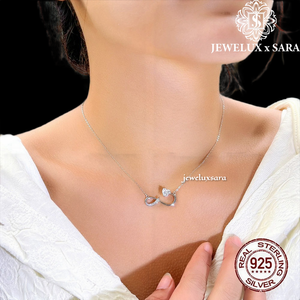 Collier tendance en argent avec pendentif brillant en moissanite pour femme, idéal pour les mariages, les fiançailles, les fêtes et le bureau - Product Image 4