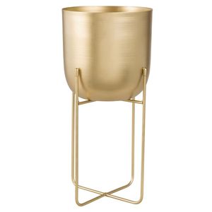 Macetas y jardineras de hierro al por mayor con recubrimiento de polvo dorado, elegantes, duraderas, con estilo y de alta demanda. - Product Image 1