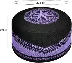 Gorros Topi Musulmanes de Diseño Nuevo en Color Sólido Personalizado, Gorros Tipo Bucket, Gorros Musulmanes, Gorro de Ganchillo para Masjid, Gorros Transpirables - Product Image 4