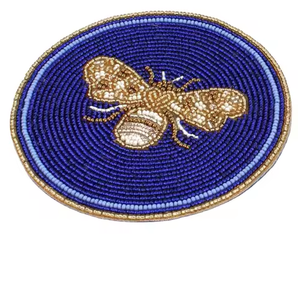 Decorative Seed Beads Embroidery <b>Coaster</b> Set For Coffee Table Unique <b>Beaded</b> Embroidery <b>Coaster</b> Stylish Dining Table Accent - Product Image 5