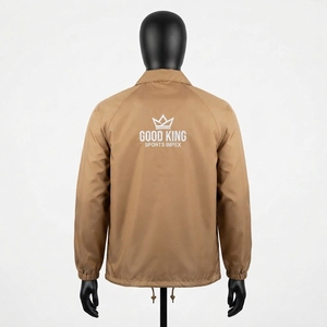 เสื้อโค้ชผู้ชายไซส์ใหญ่แบบสั่งทำพิเศษ คอตั้ง โลโก้ด้านหน้า สีดำล้วน สำหรับฤดูหนาว - Product Image 6