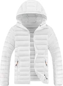 Chaqueta Larga Acolchada Ligera para Hombre, Estilo Urbano, con Capucha, Impermeable, Transpirable, Resistente al Viento, Rellena de Algodón, con Logotipo Frontal, Color Amarillo - Product Image 3